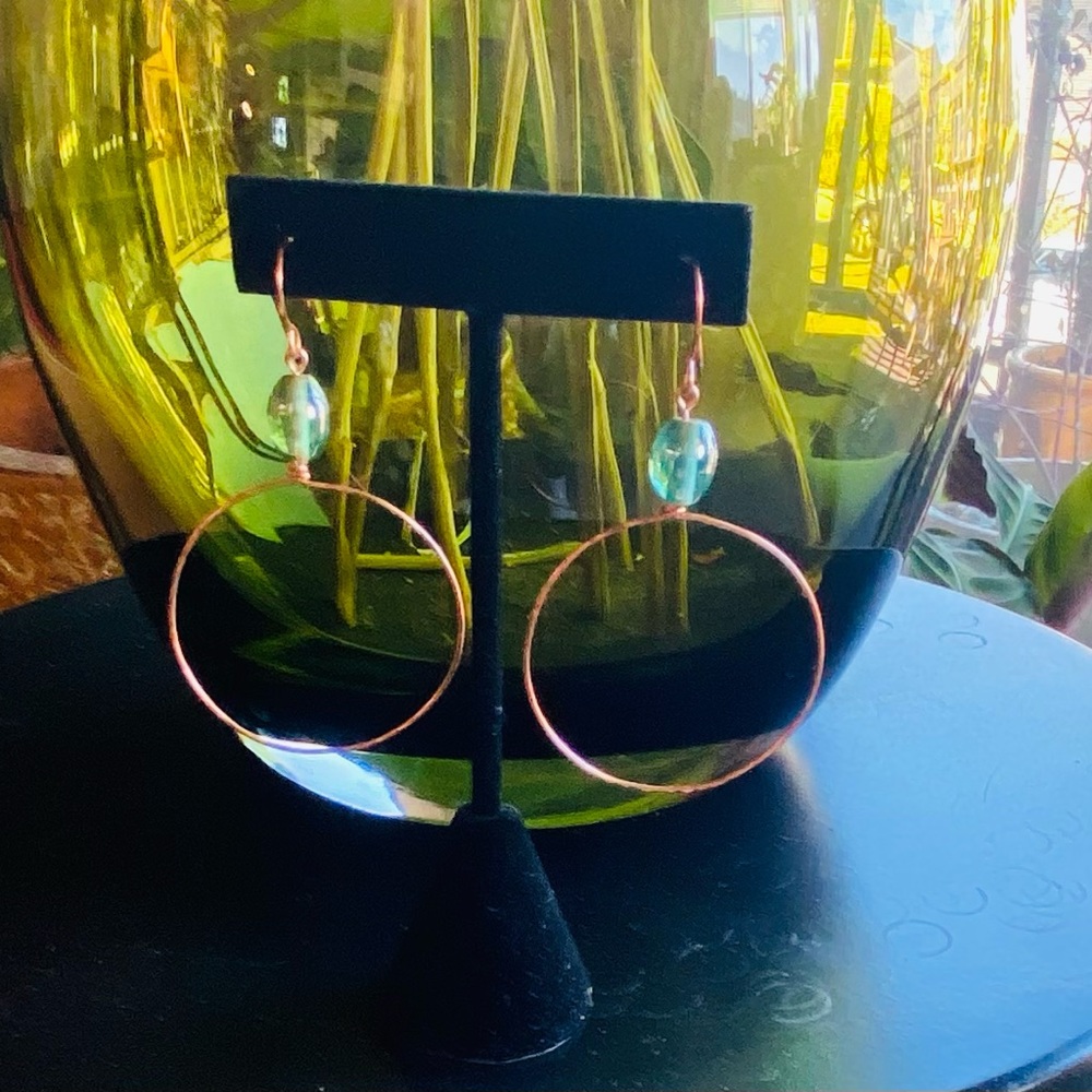 Copper hoop earrings